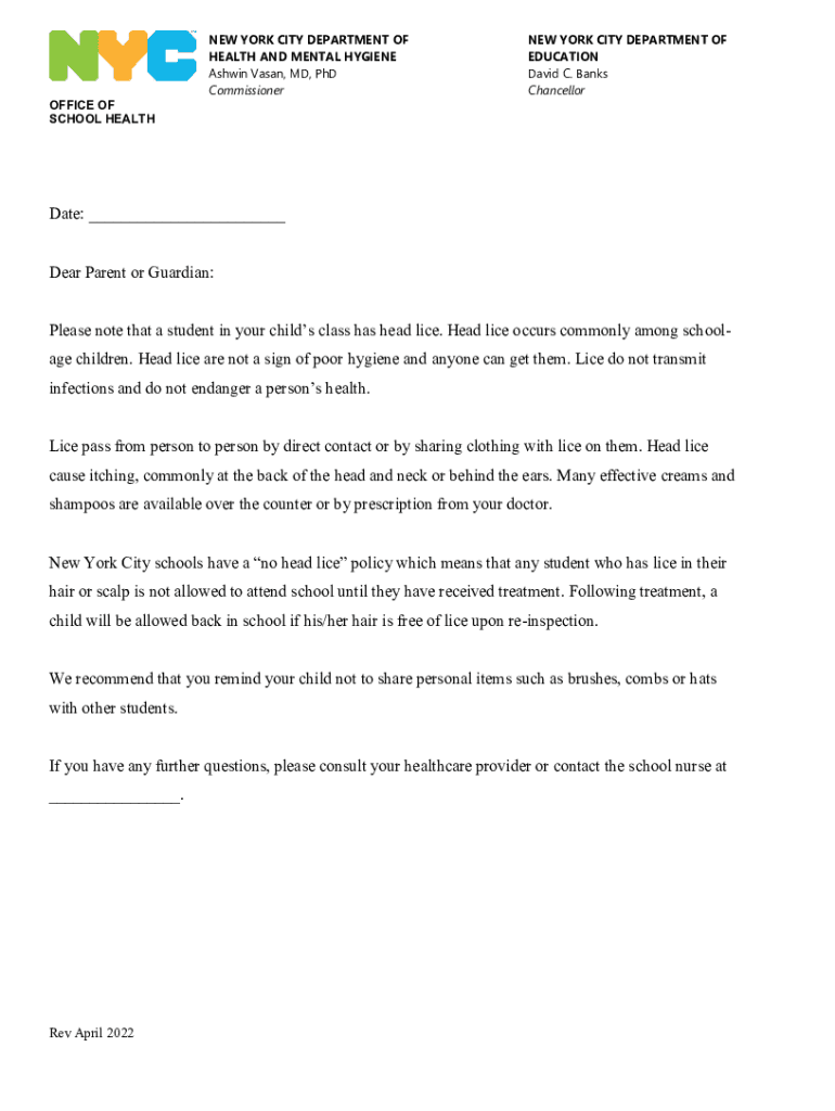 lice letter template Preview on Page 1
