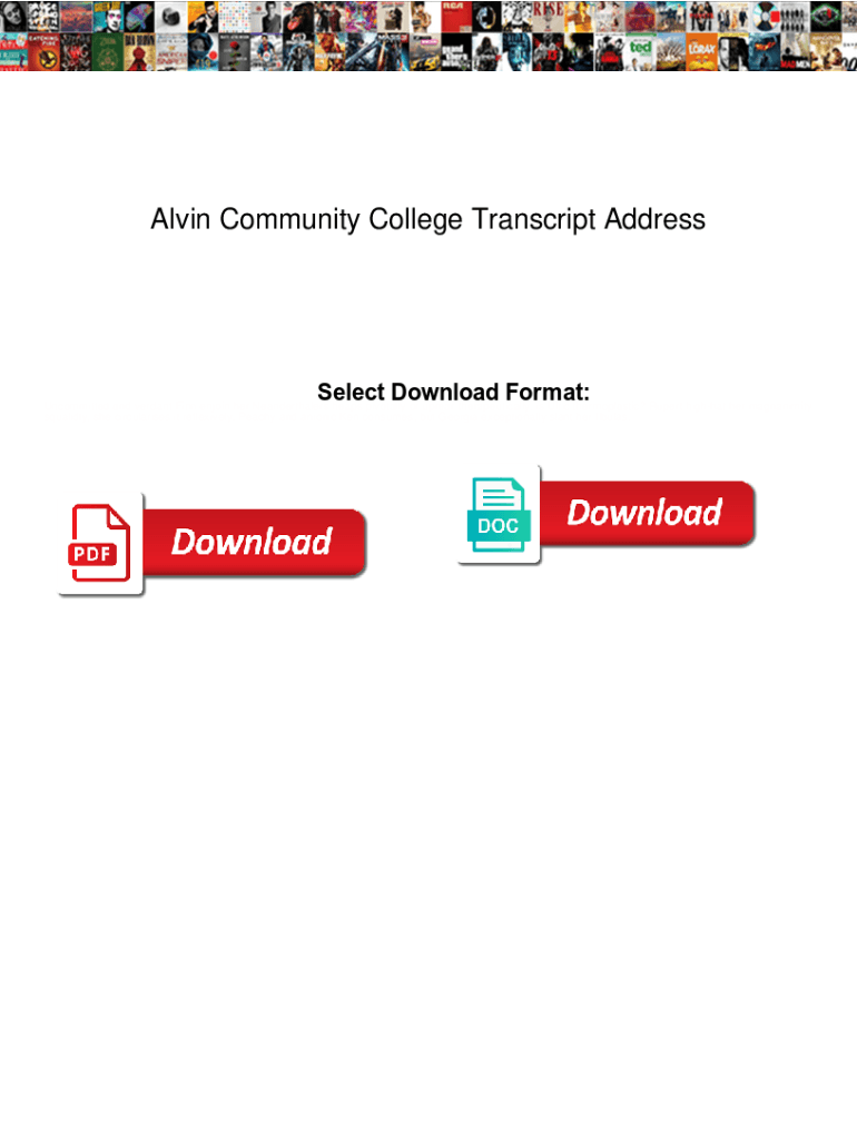 Fillable Online Alvin Community College Transcript Address. Alvin