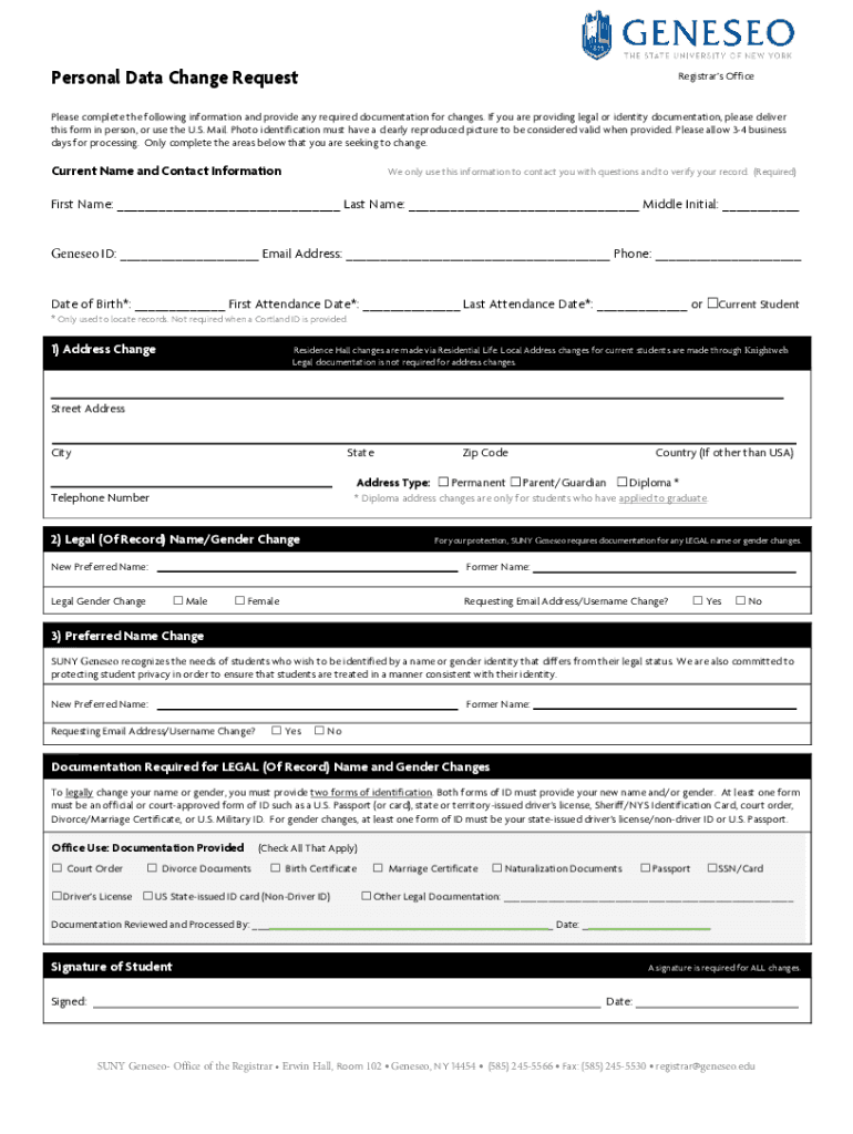 Fillable Online personal data change Fax Email Print pdfFiller