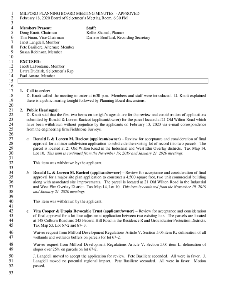 Fillable Online Planning Board Handbook Planning Division NH Office of