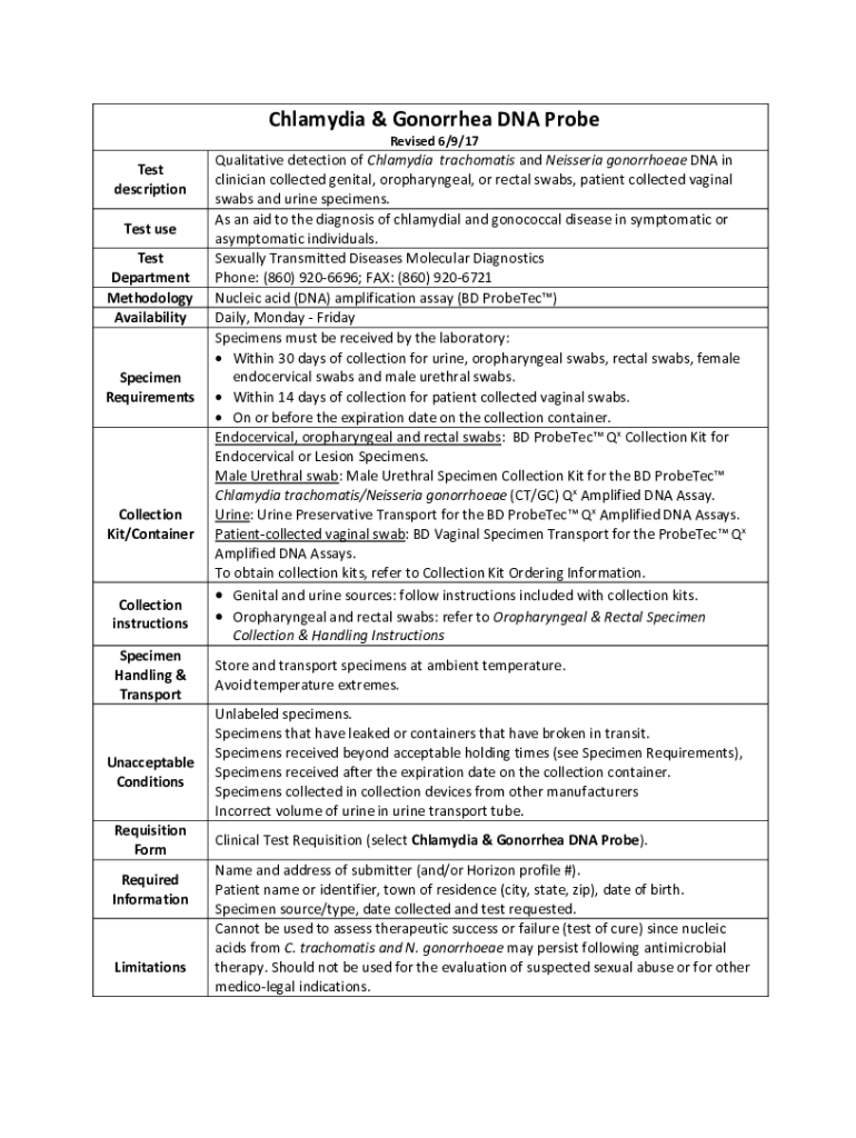Fillable Online Recommendation: Chlamydia and Gonorrhea ...