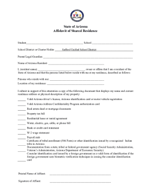 Fillable Online www.amphi.comcmslibState of Arizona Affidavit of Shared ...