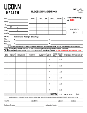 Fillable Online Mileage Reimbursment form Fax Email Print - pdfFiller
