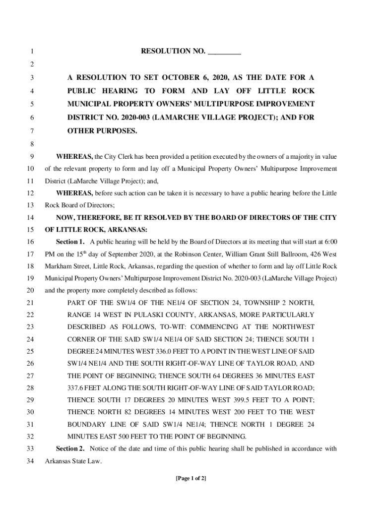 Fillable Online R LaMarche Village Project.pdf City of Little Rock
