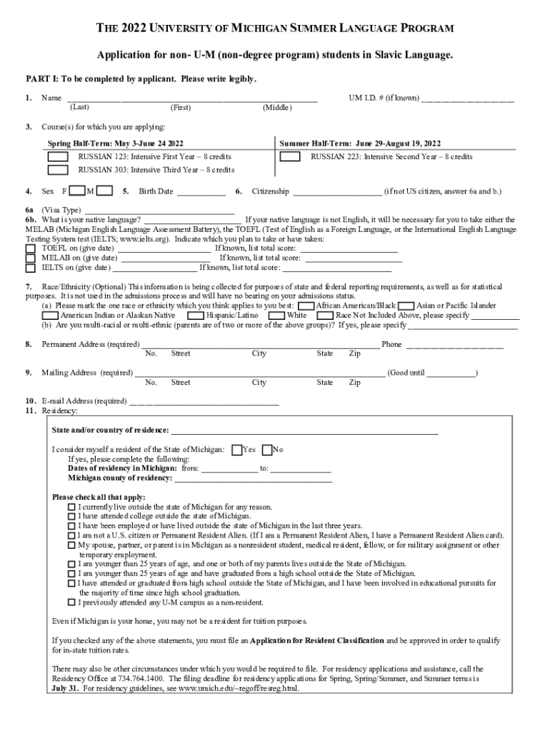 Fillable Online lsa umich CalendarsOffice of the Registrar University