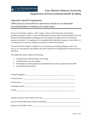 Case Western Reserve University Department of Environmental Health &amp;amp; Safety