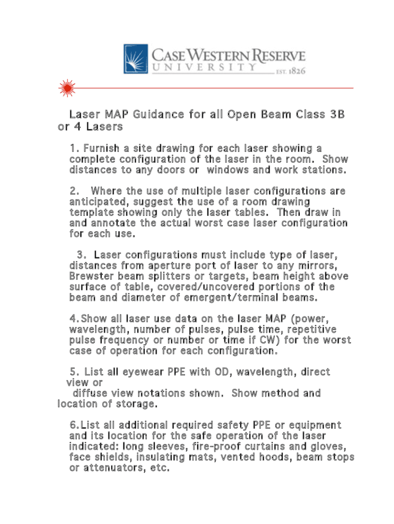 Fillable Online Laser MAP Guidance for all Open Beam Class 3B or 4