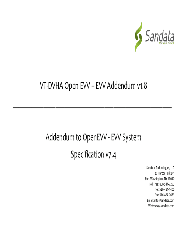 Fillable Online dvha vermont VT-DVHA Open EVVEVV Addendum v1.8 Addendum ...