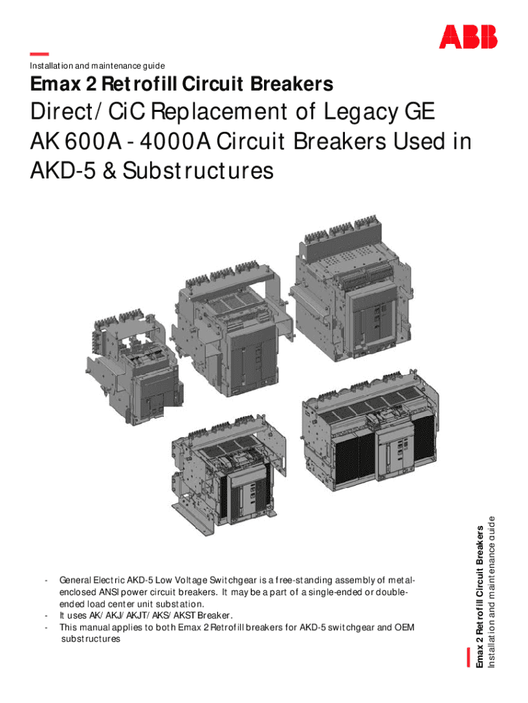 Fillable Online 4000A Circuit Breakers Used in AKD5 & Substructures ABB Fax Email Print