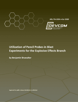 Utilization of Pencil Probes in Blast Experiments for the ... - DTIC