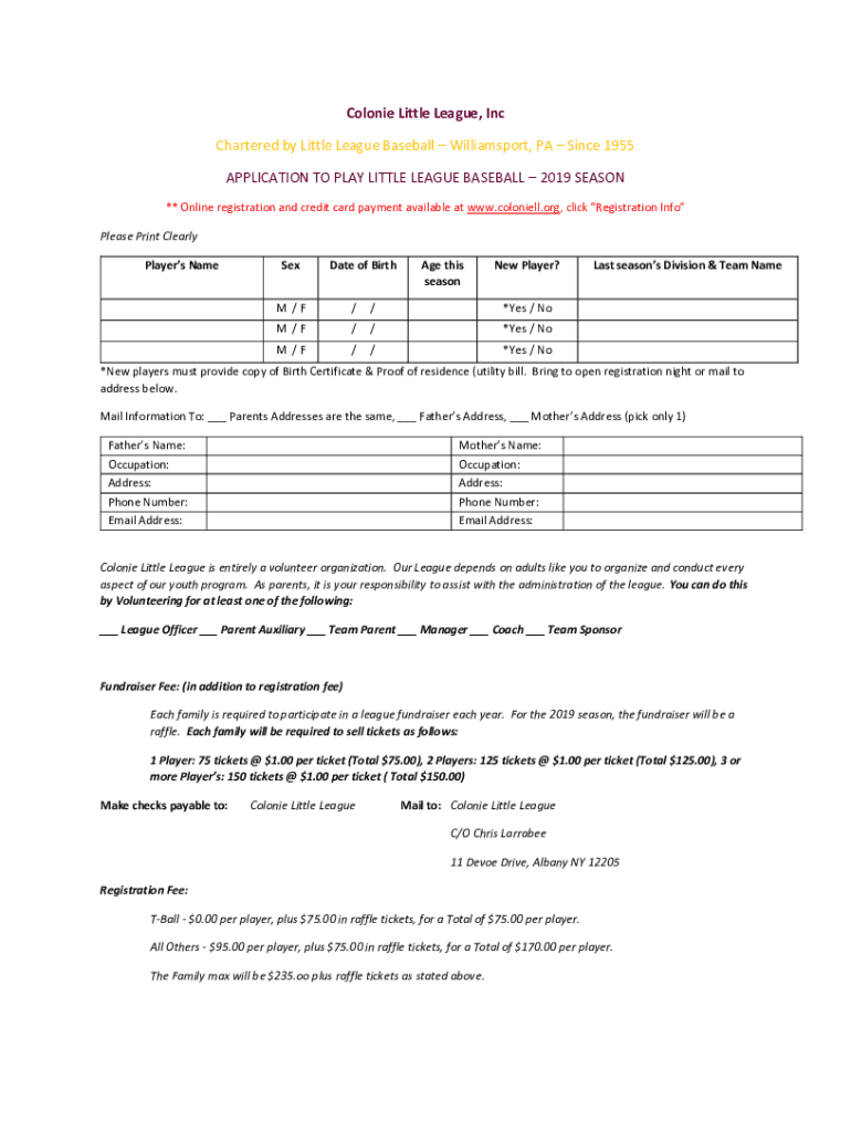 Fillable Online History of Little League - Little League Fax Email ...