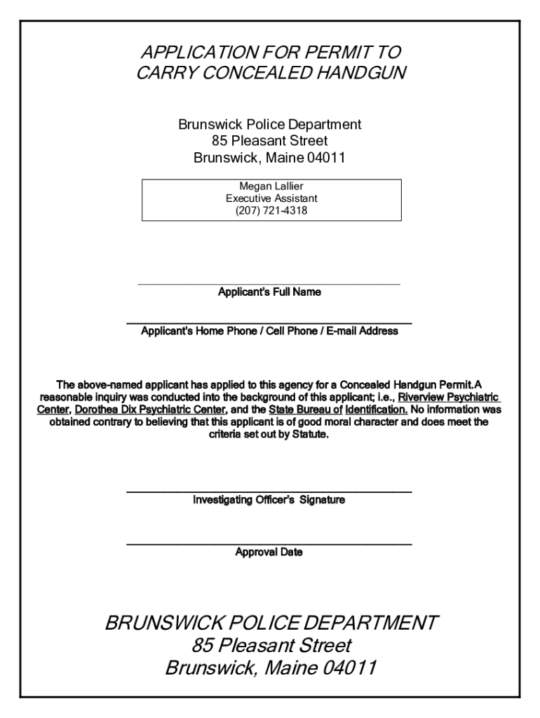 maine concealed handgun permit Preview on Page 1