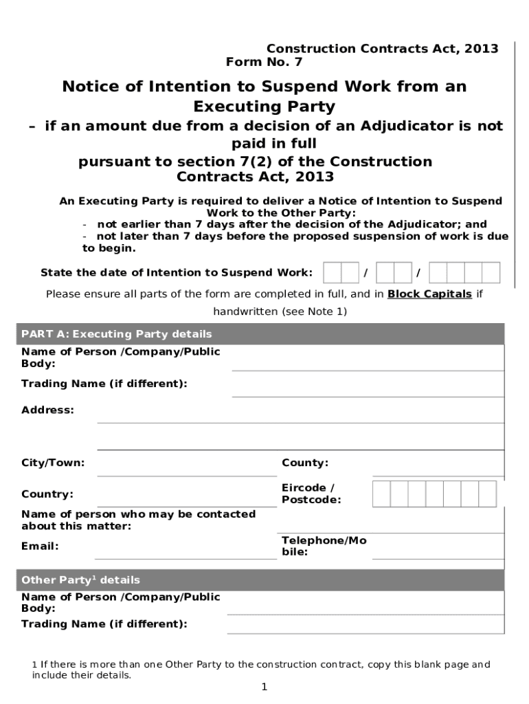 No. 7 NoticeofIntentiontoSuspendWorkpursuanttosection7