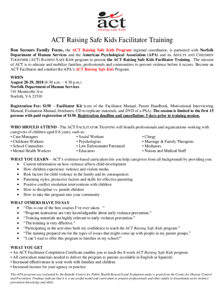 Fillable Online Psycnet apabooks16141 011The ACT Raising Safe Kids 