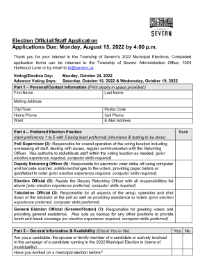 Election Official Application Form