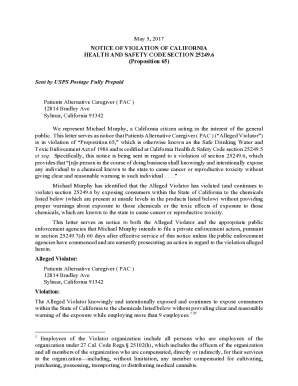 Fillable Online oag ca Proposition 65 Warnings Website - Your right to knowNotices ...