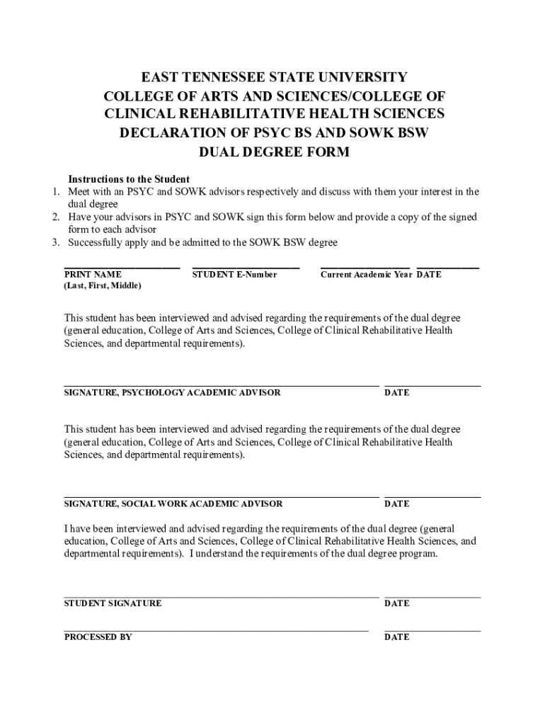 Fillable Online catalog.etsu.edupreviewentityCollege of Arts and