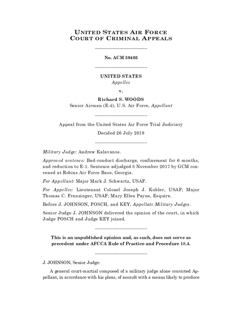 Fillable Online United States v. Woods Opinion Template Fax Email