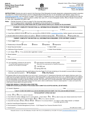 2022-23 Federal Direct Parent PLUS Loan Request Form ...