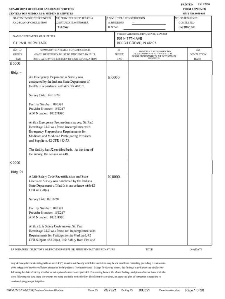 Fillable Online PRINTED 03/11/2020 DEPARTMENT OF HEALTH AND HUMAN