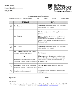 Change of Housing Status Form. Change of Housing Status Form