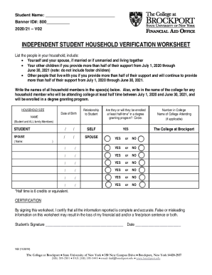 Independent Student Household Verification Worksheets. Independent Student Household Verification Worksheets