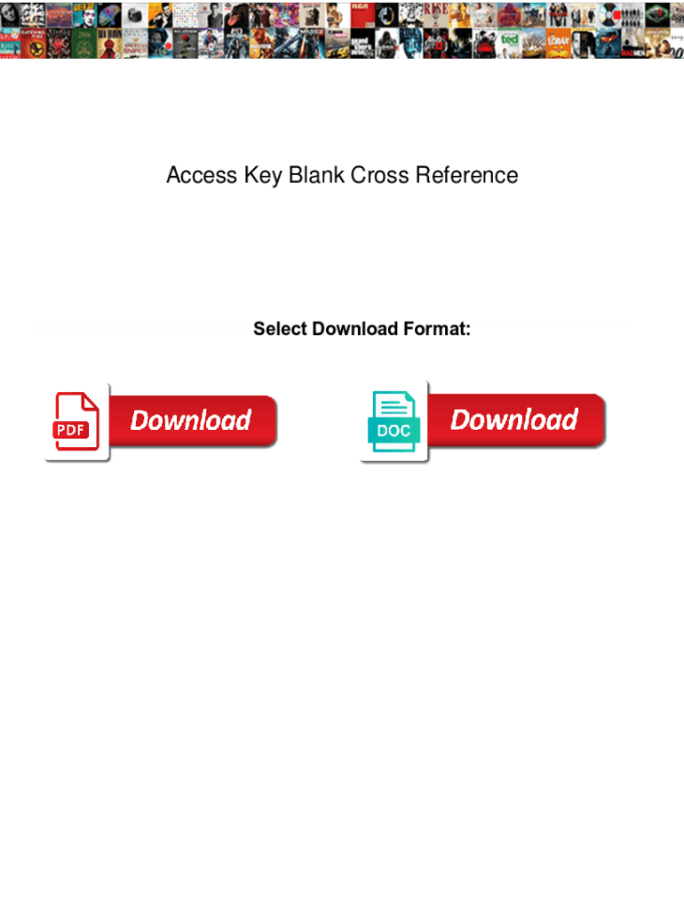 Fillable Online Access Key Blank Cross Reference. Access Key Blank