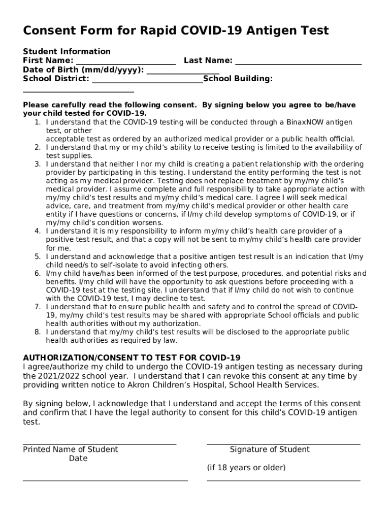 Consent and Registration for Rapid COVID19 Antigen Test MHSAA Doc