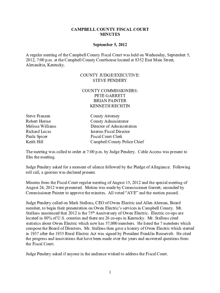 Fillable Online Alexandria, Kentucky Fax Email Print pdfFiller