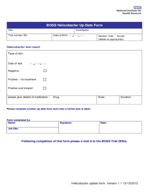 Fillable Online BOSS Study exit form Fax Email Print - pdfFiller