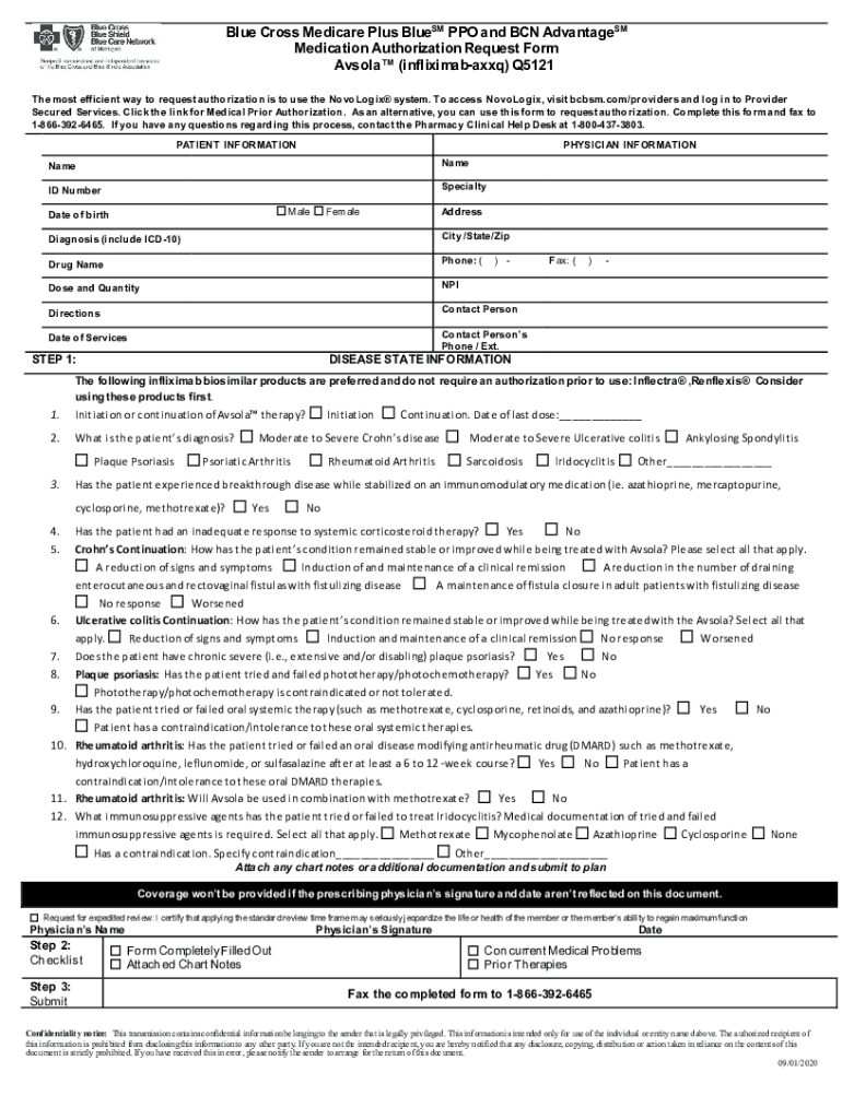 Fillable Online Avsola (axxq) request form (PDF) BCBSM Fax Email