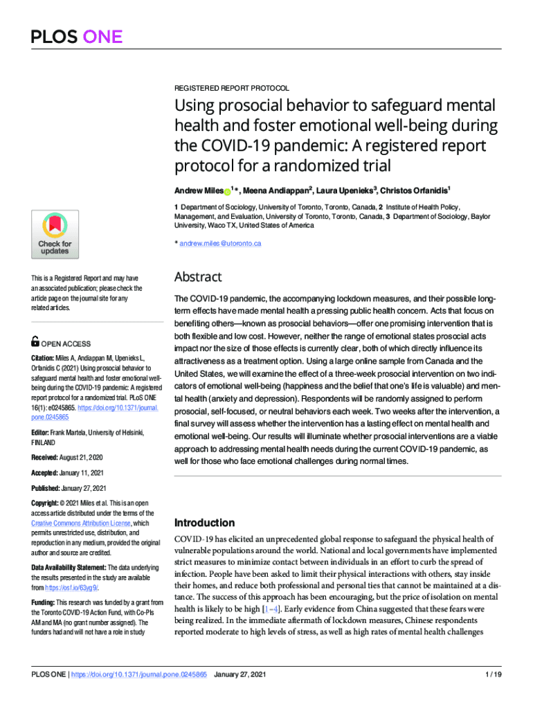 Fillable Online Using prosocial behavior to safeguard mental health and ...