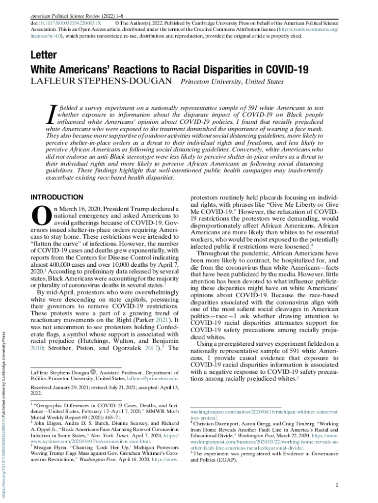 Fillable Online LAFLEUR STEPHENSDOUGAN Princeton University, United