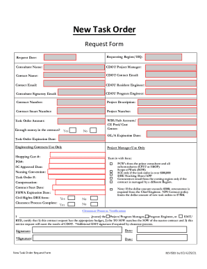Fillable Online New Task Order - Request Form Fax Email Print - pdfFiller