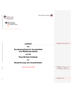 Ausfüllbar Online Leitlinie zur Bezeichnung von Arzneimitteln - BfArM ...