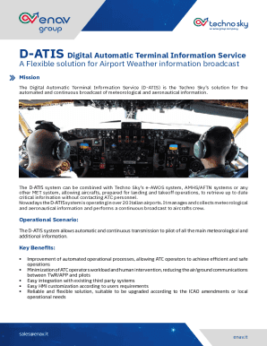 Fillable Online D-ATIS Digital Automatic Terminal Information Service ...