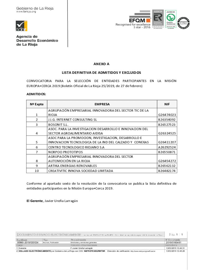 Anuncio del boletn oficial de La Rioja - Gobierno de La Rioja Preview on Page 1