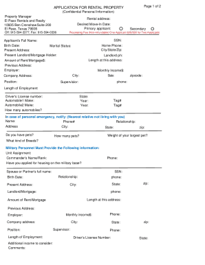 Fillable Online Free California Rental Application Form - Word PDF ...