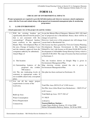 FORM 1A Environmental Clearance