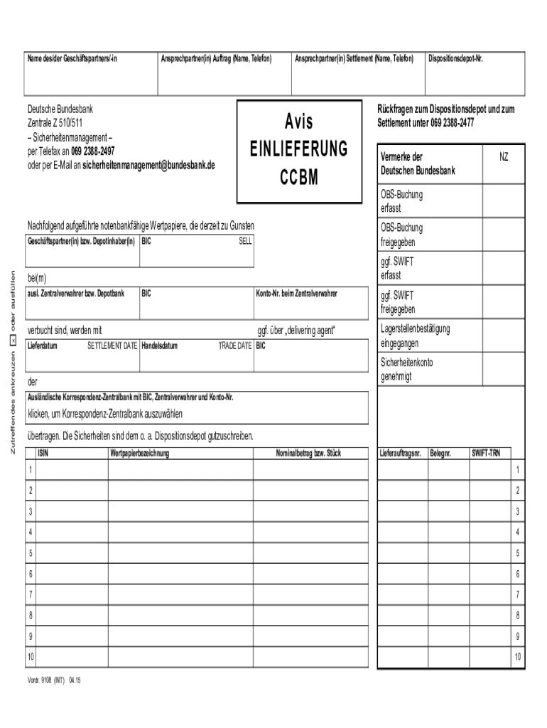 Avis zur grenzberschreitenden Nutzung marktfhiger Wertpapiere nach dem Korrespondenz-Zentralbankmode Preview on Page 1