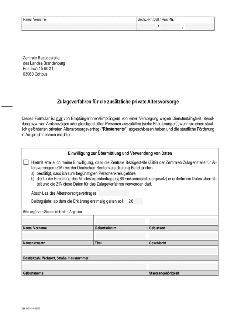 Beihilfestelle - Postfach 15 60 21 Name des Beamten der Preview on Page 1