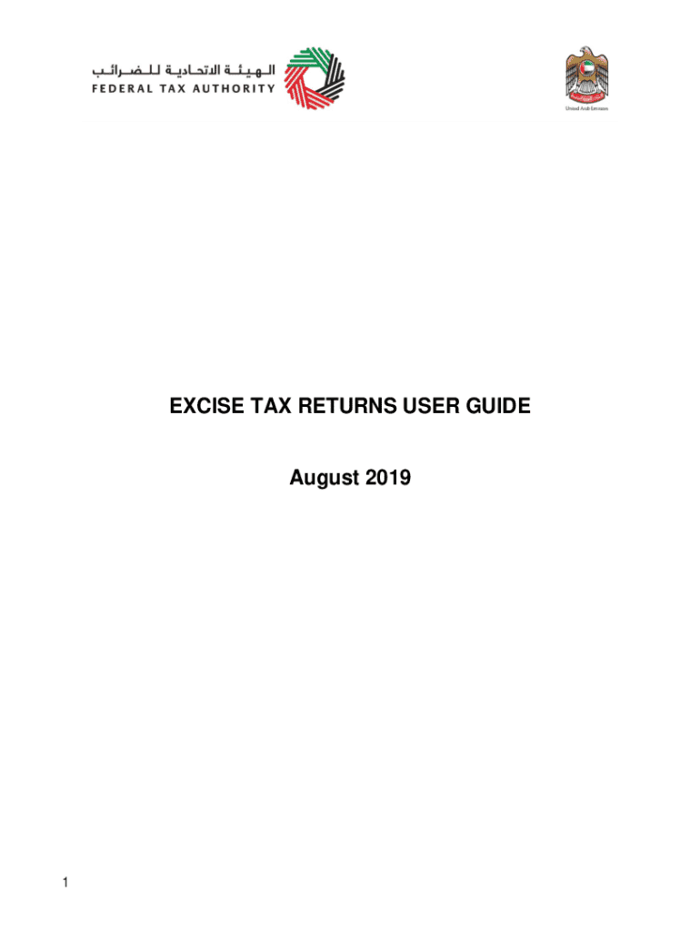 Fillable Online Excise Tax Returns User Guide - August 2019 Fax Email ...