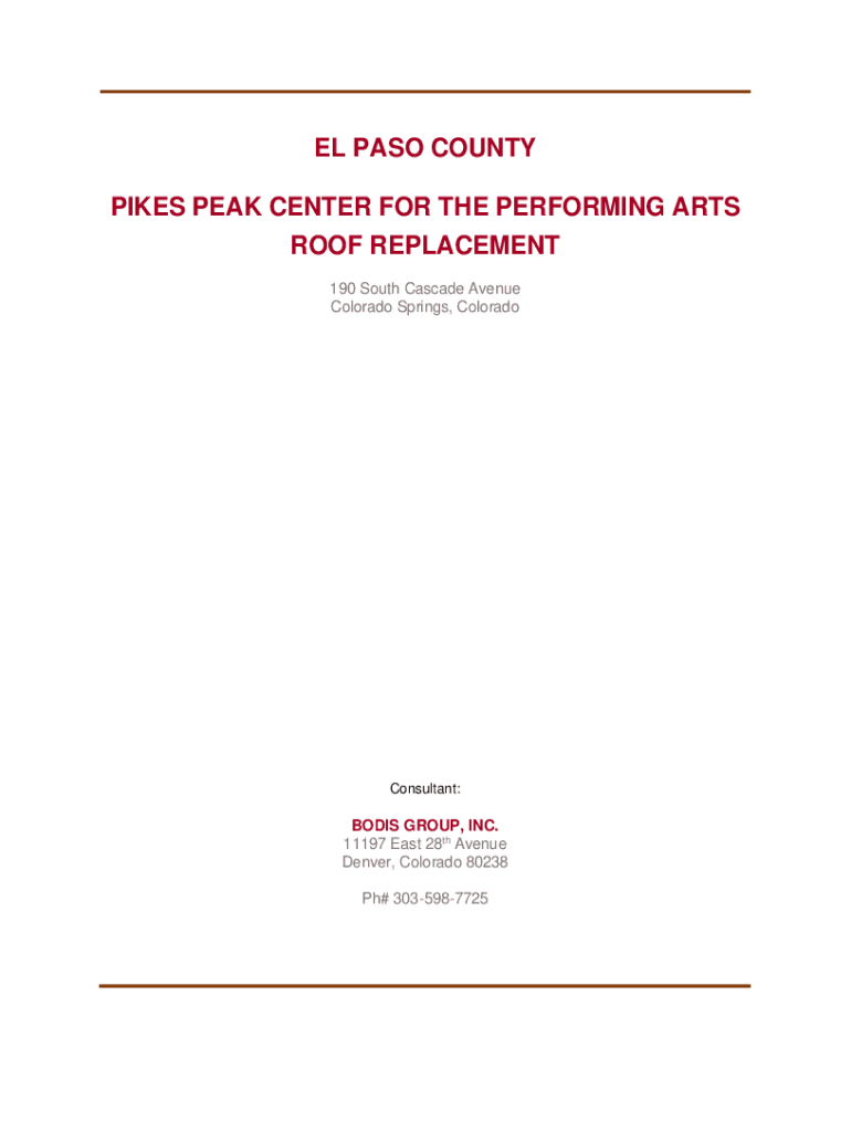 Fillable Online RFP22051 Pikes Peak Center Roof Replacement