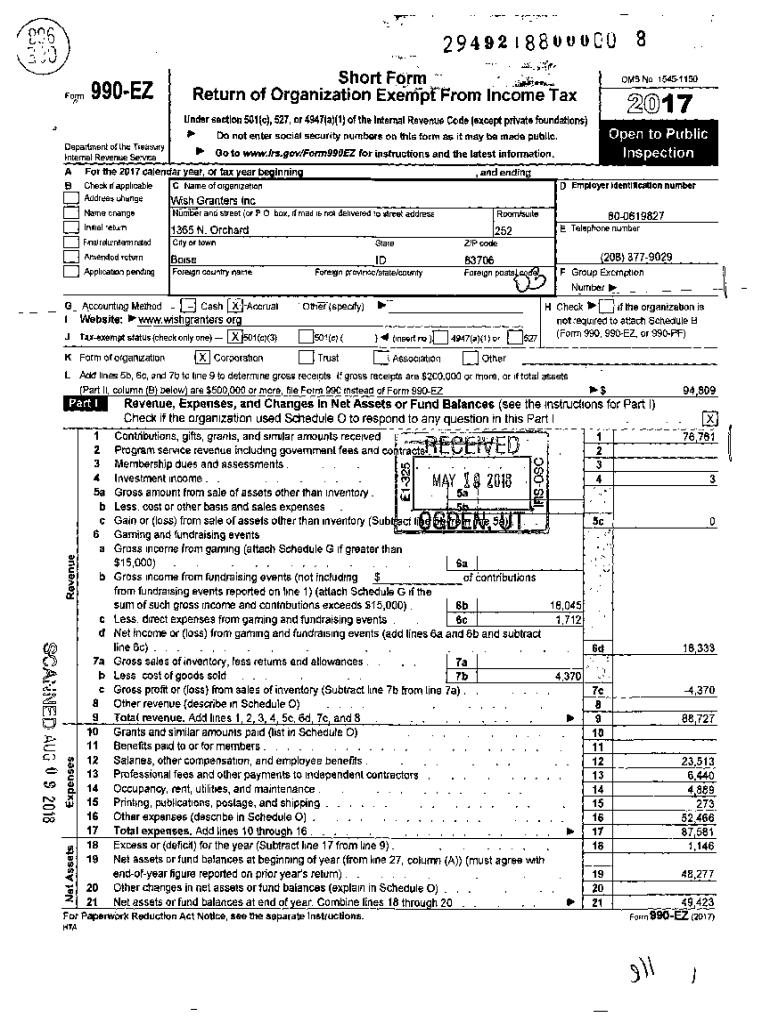 Fillable Online 2021 Form 990EZ IRS tax forms990 Finder Research and verify nonprofits