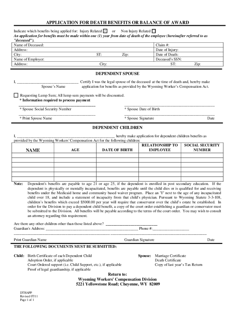 APPLICATION FOR DEATH BENEFITS visual data 3