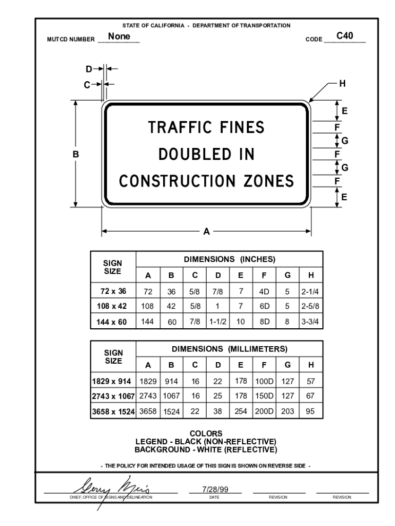 Fillable Online dot ca dot.ca.govsignscG DOUBLED IN California