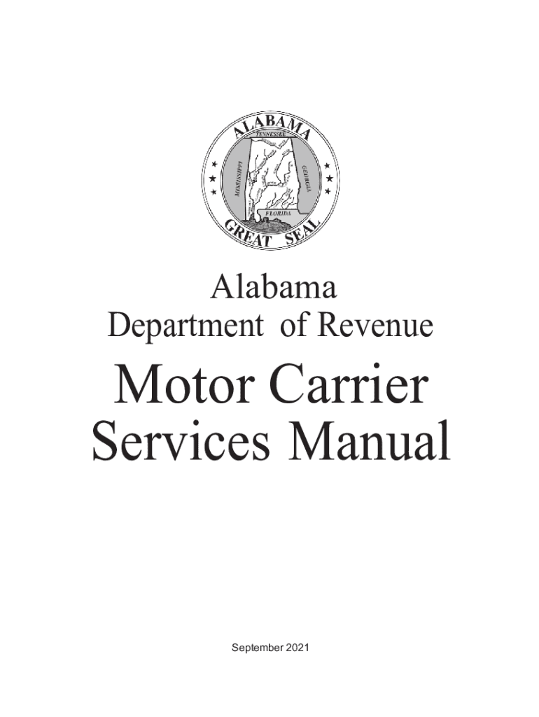 Motor Carrier Services Manual Alabama Department of Revenue Preview on Page 1