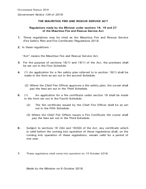 THE MAURITIUS FIRE AND RESCUE SERVICE ACT Regulations made by the ...