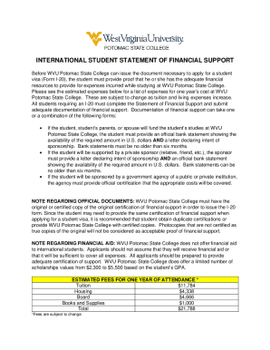 INTERNATIONAL STUDENT STATEMENT OF FINANCIAL SUPPORT