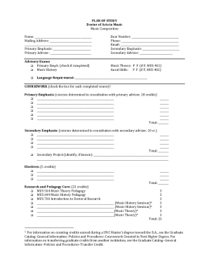Fillable Online arts unco PLAN OF STUDY - College of Performing and Visual Arts Fax Email Print ...